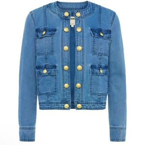 L'Agence Yari Collarless Denim Jacket NWT